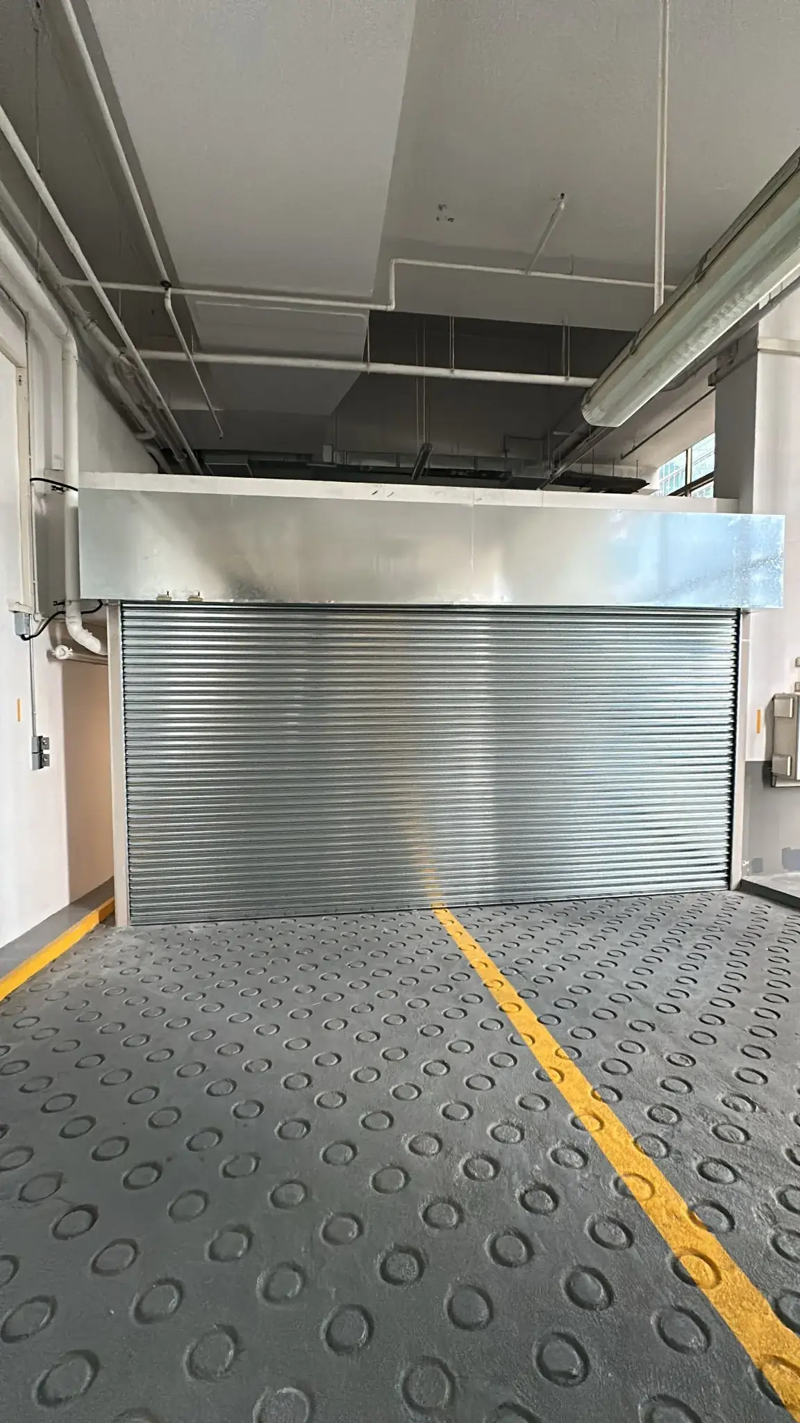 Fire rated roller shutter installed in commercial building in Singapore