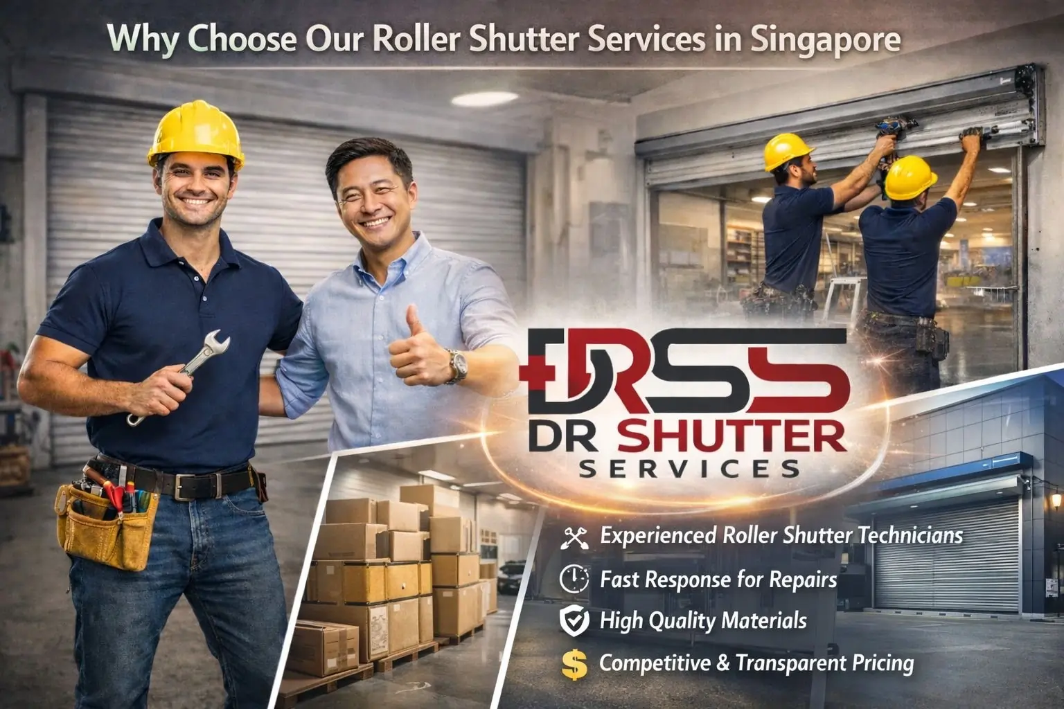 Professional roller shutter contractor in Singapore providing repair, installation and maintenance services